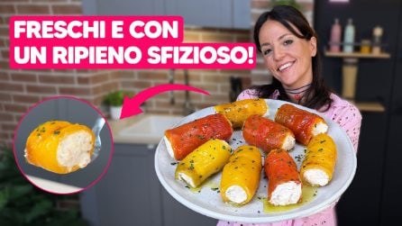 Involtini DI PEPERONI FREDDI con un RIPIENO super CREMOSO e SFIZIOSO