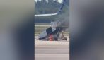 Il video dell'incendio all'aeroporto di Milano Malpensa, a fuoco una scaletta elettrica