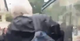 Spray usato come lanciafiamme durante le proteste studentesche in Francia